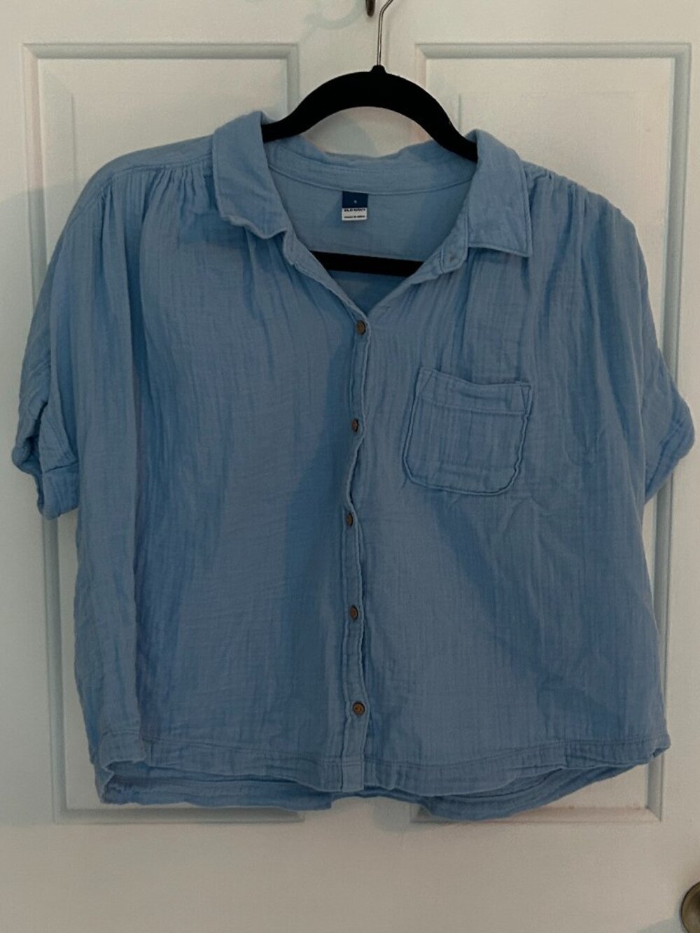 Old Navy Blue Short Sleeve Button Up Shirt